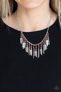Paparazzi Feathered Ferocity - red